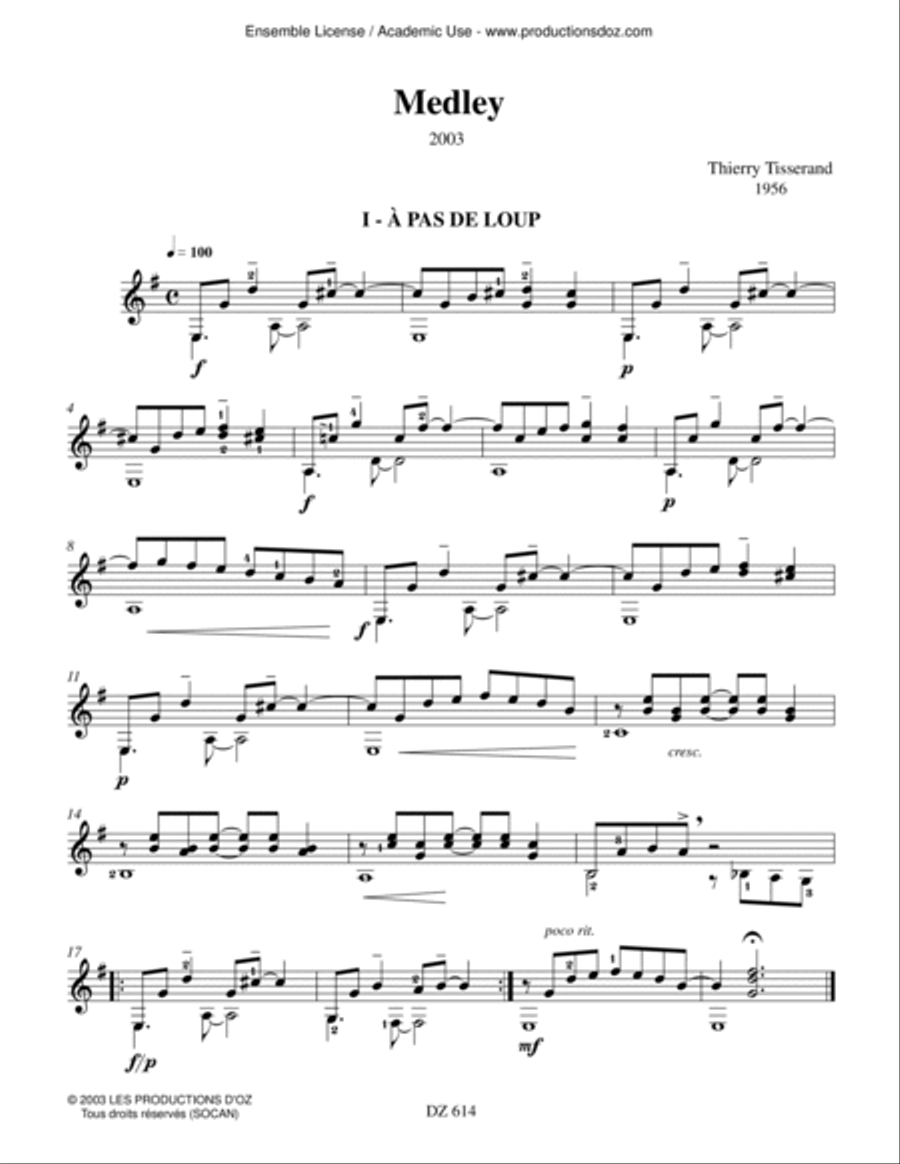 Medley Classical Guitar scores gallery preview page 2