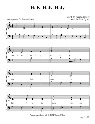 Holy, Holy, Holy (Two Octave, Early-Intermediate Piano Solo)