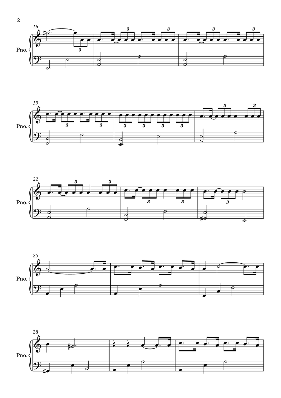 Believer Easy Piano scores gallery preview page 2