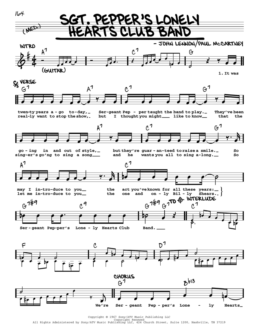 Sgt. Pepper's Lonely Hearts Club Band [Jazz version] Voice scores gallery preview page 1
