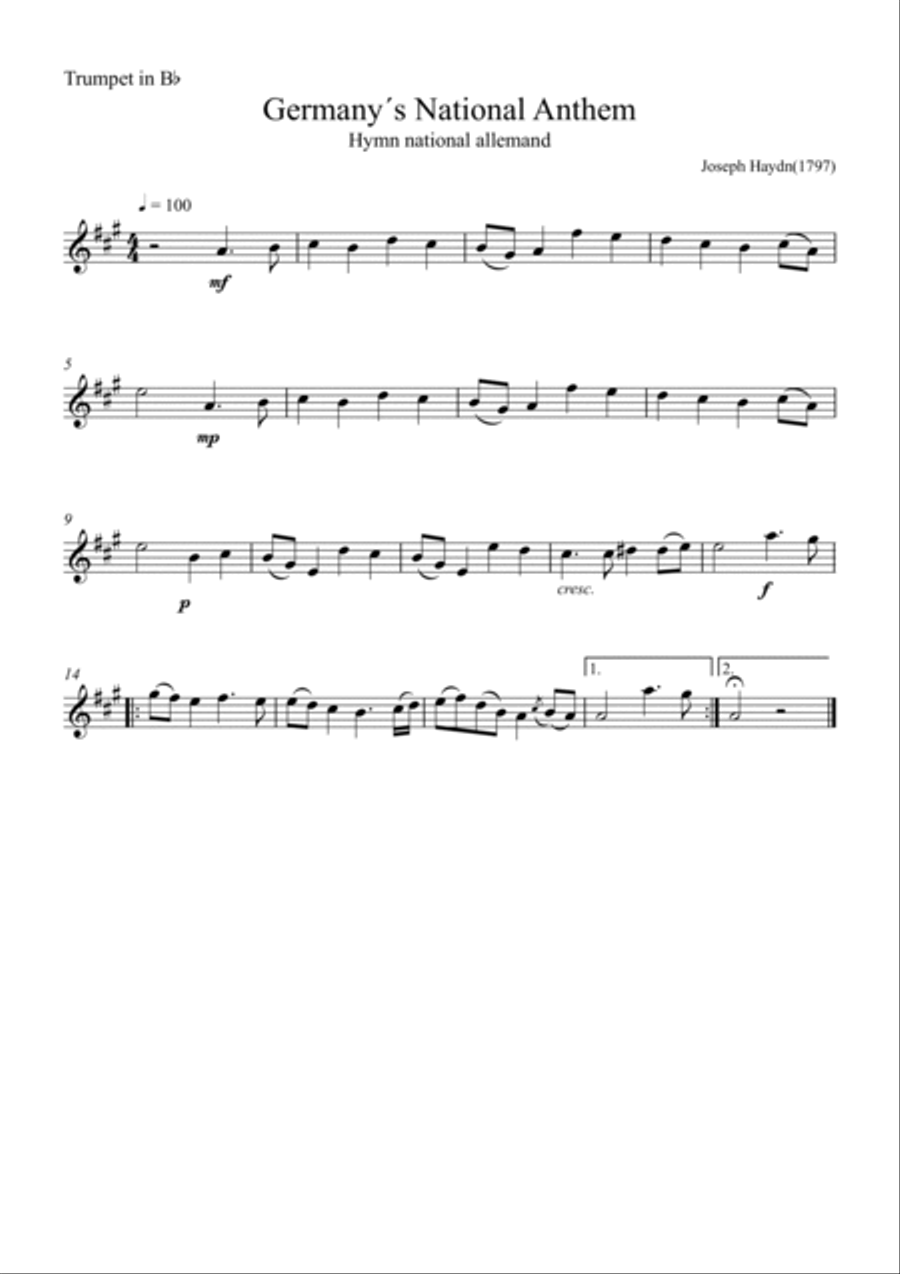 Germany's National Anthem Brass Ensemble scores gallery preview page 3