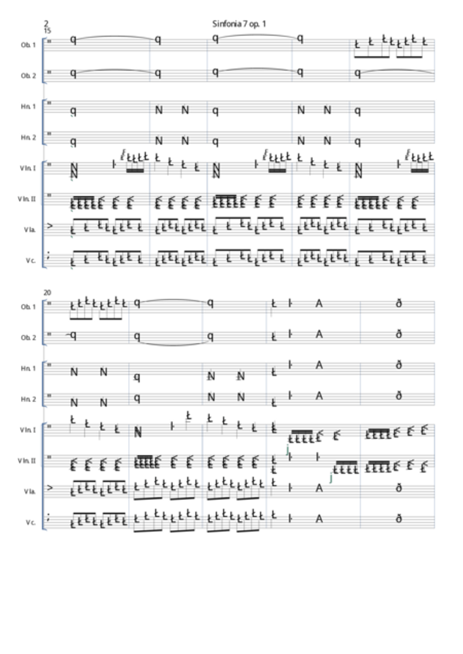 Karl Friedrich Abel - Sinfonia Op. 7 n. 1 - Primo Movimento - Allegro Small Ensemble scores gallery preview page 3