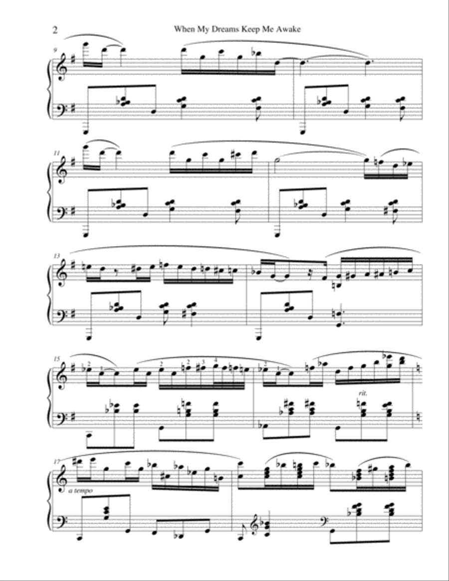 When My Dreams Keep Me Awake Piano Solo scores gallery preview page 2