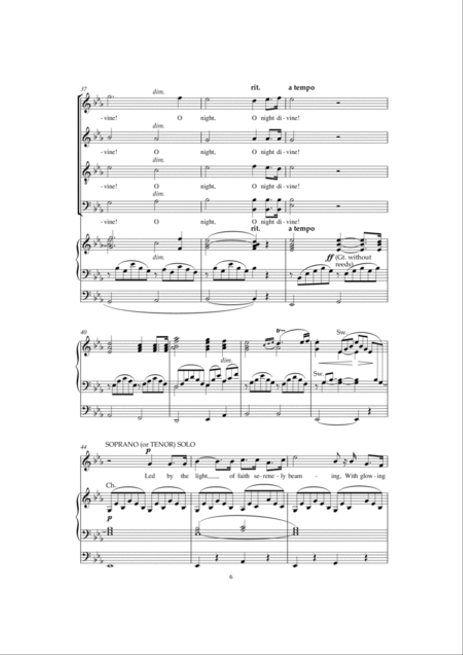 O Holy Night (arr. John E. West) 4-Part scores gallery preview page 6