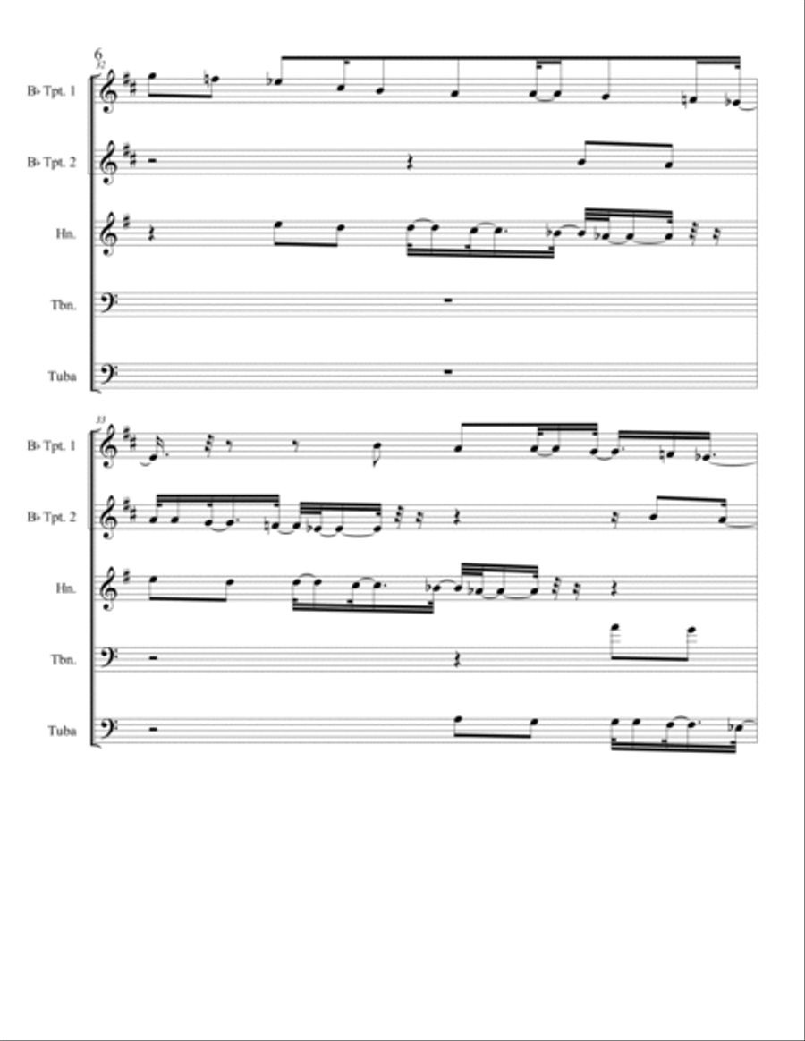 Three and One-Half Movements for Brass; Movement I Etude with 'tude. Brass Ensemble scores gallery preview page 6
