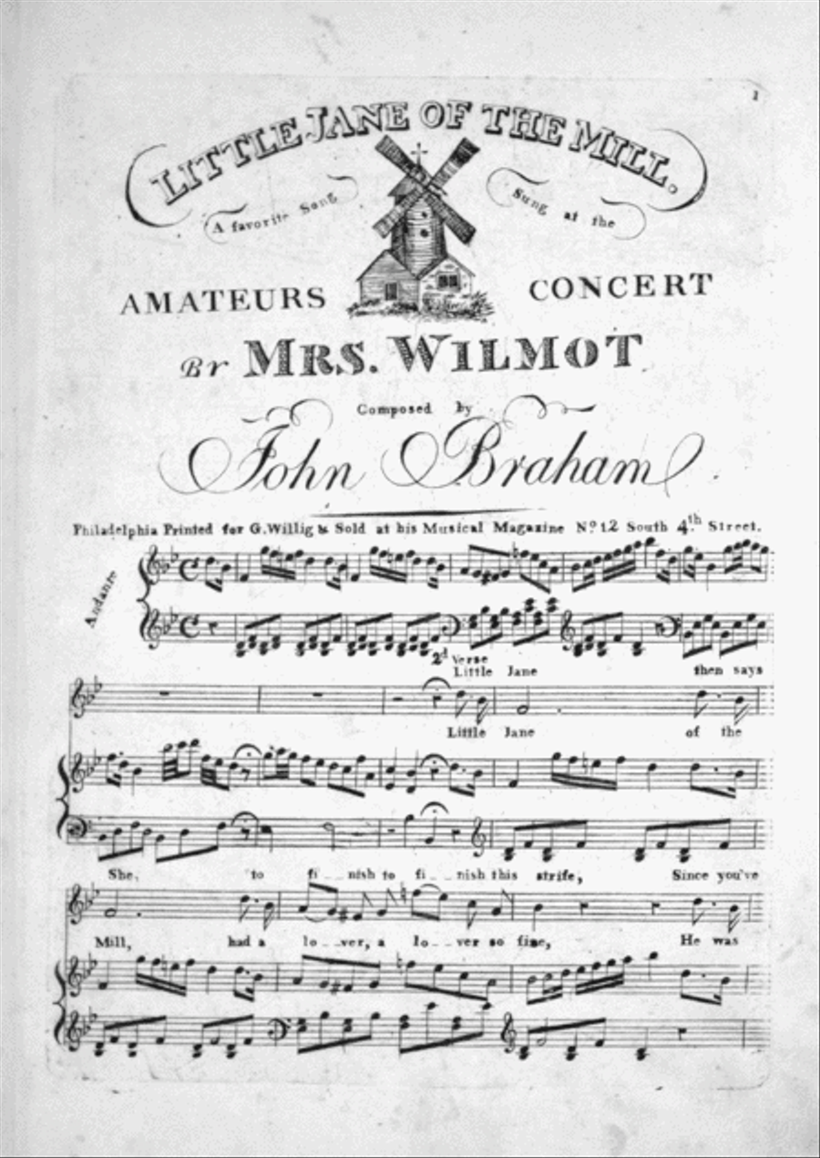 Little Jane of the Mill. A Favorite Song Voice scores gallery preview page 1