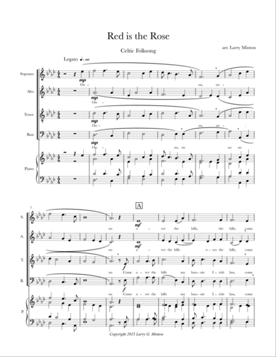 Red is the Rose 4-Part scores gallery preview page 2