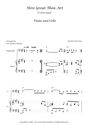 Book cover for How Great Thou Art (O Store Gud) - Piano e Cello - Key of A