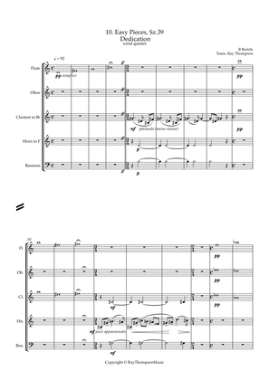 Bartók: 10 Easy Pieces , Sz.39 Dedication - wind quintet