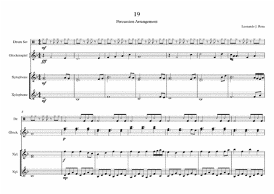 19 (Percussion) Percussion Ensemble scores gallery preview page 1