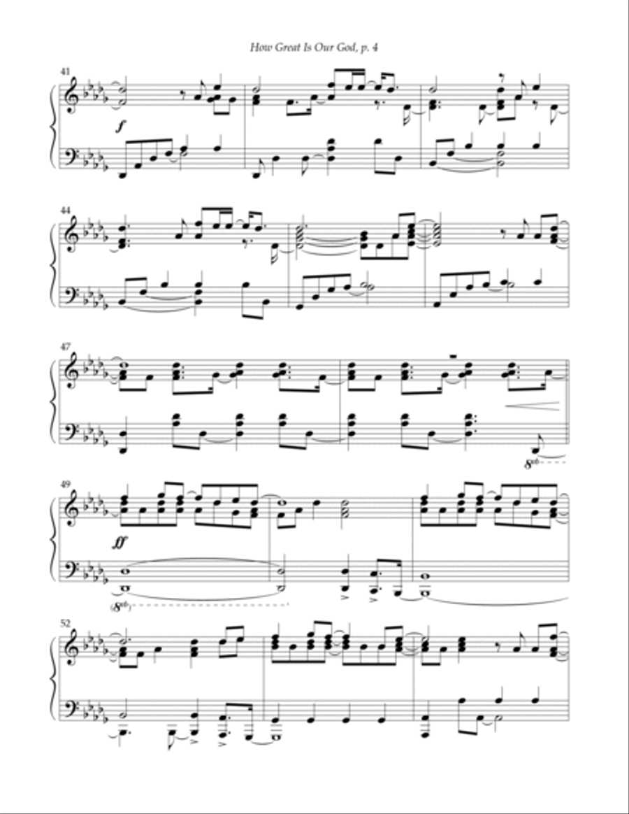 How Great Is Our God Piano Solo scores gallery preview page 4