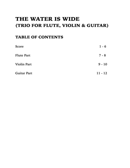 The Water is Wide (Trio for Flute, Violin and Guitar) image number null
