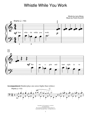 Whistle While You Work (from Snow White And The Seven Dwarfs) (arr. Fred Kern)