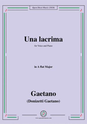 Donizetti-Una lacrima,in A flat Major,for Voice and Piano