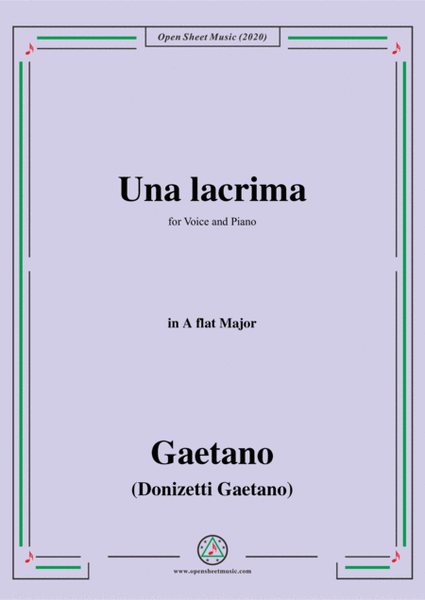 Donizetti-Una lacrima,in A flat Major,for Voice and Piano image number null