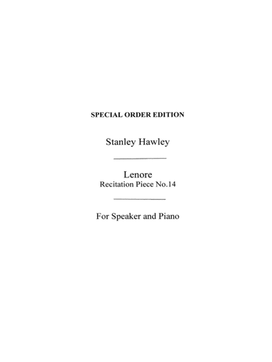 Lenore Recitation Piece No.14 Speaker And Piano