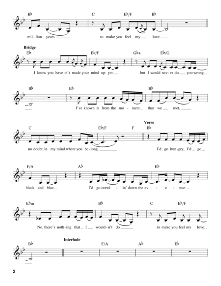 Make You Feel My Love Make You Feel My Love Voice scores gallery preview page 2
