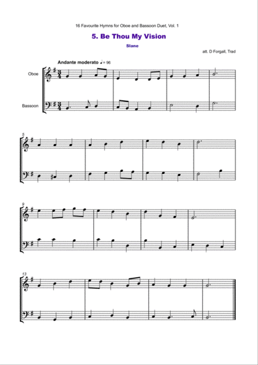 16 Favourite Hymns Vol.1 for Oboe and Bassoon Duet Woodwind Duet scores gallery preview page 6