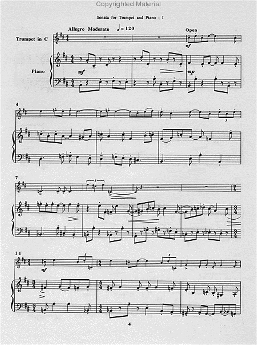 Sonata For Trumpet And Piano Trumpet Solo scores gallery preview page 2