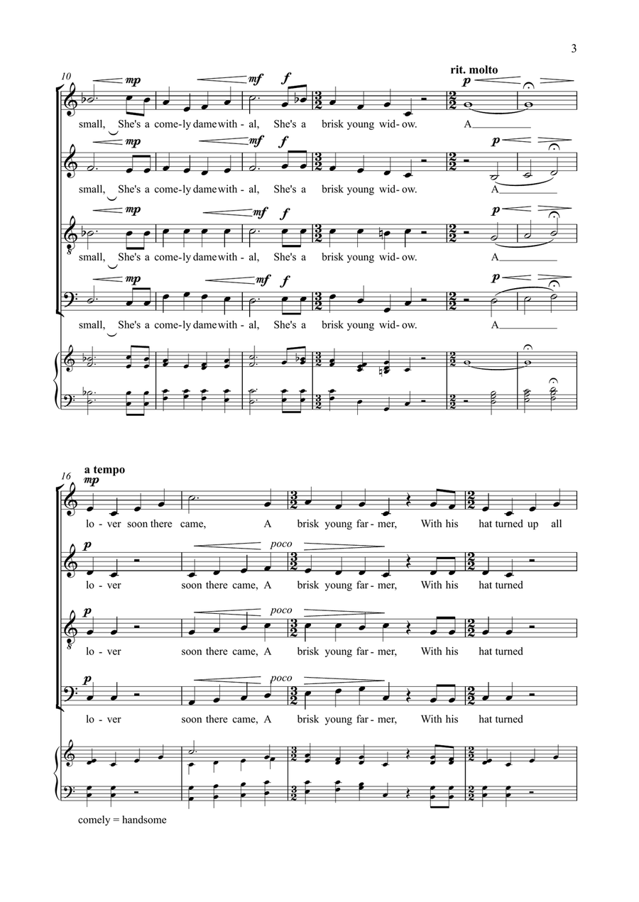 Three English Folksongs, arranged for SATB unaccompanied 4-Part scores gallery preview page 3
