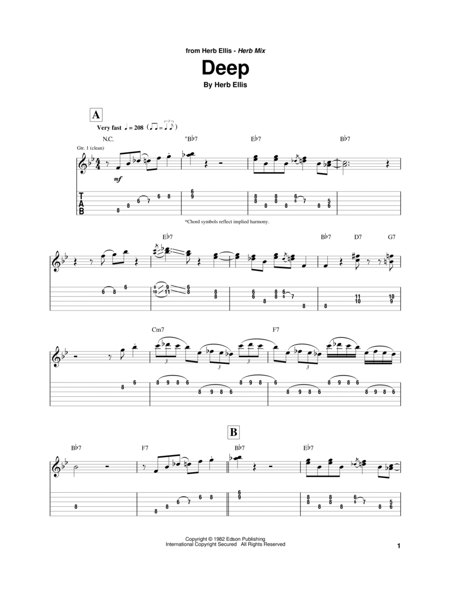 Deep Electric Guitar scores gallery preview page 1