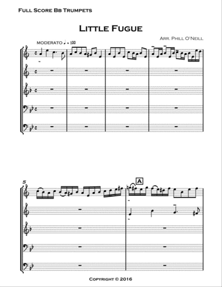 Little Fugue Little Fugue Brass Ensemble scores gallery preview page 2