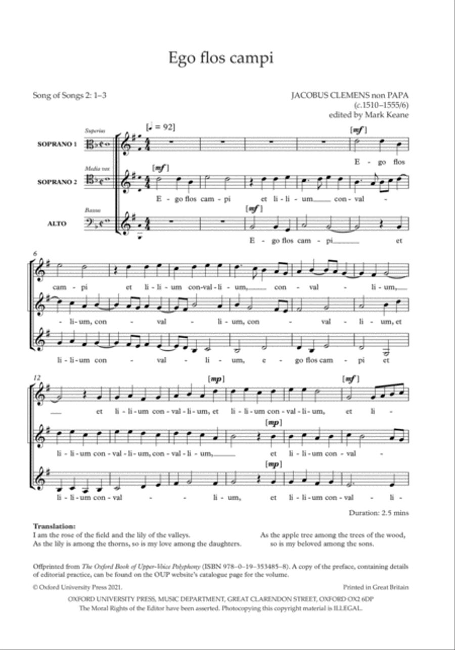 Ego flos campi SSA scores gallery preview page 2