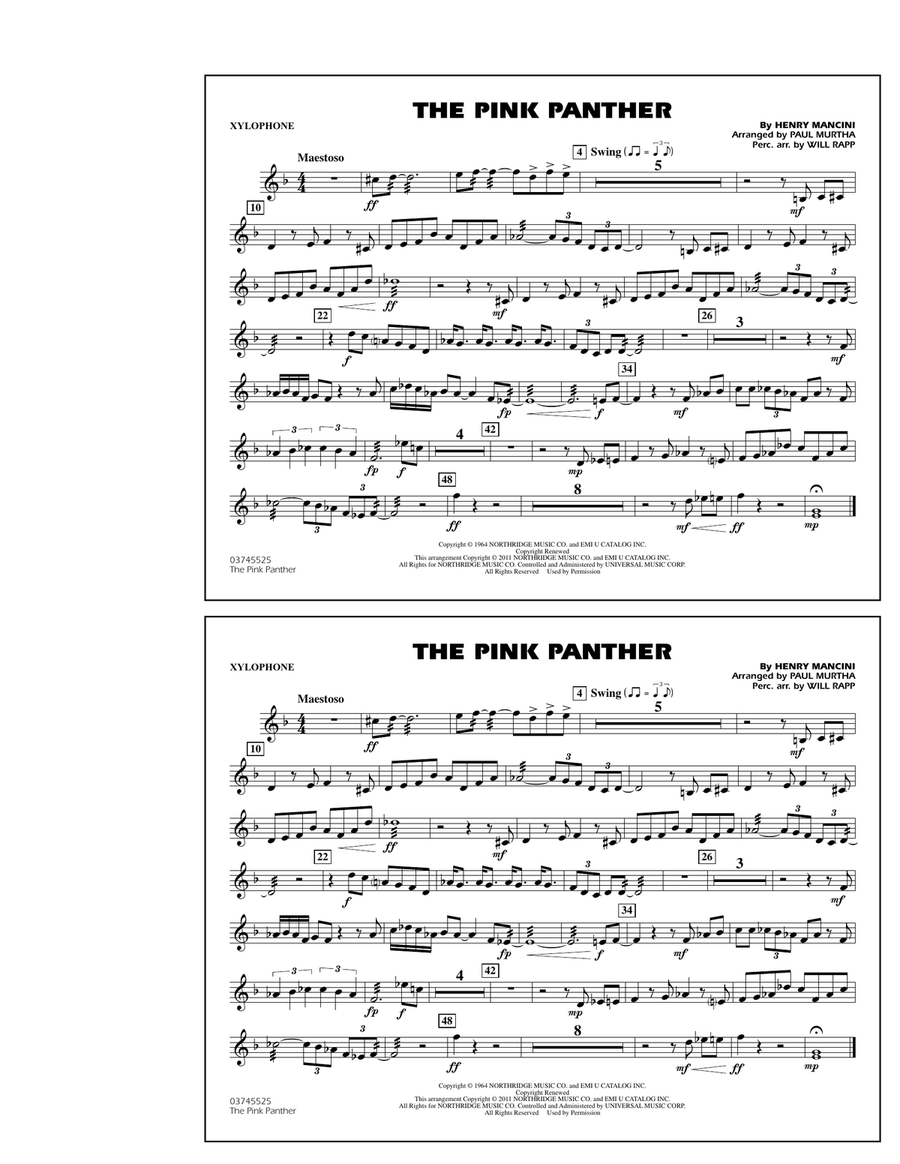 The Pink Panther - Xylophone Marching Band scores gallery preview page 1