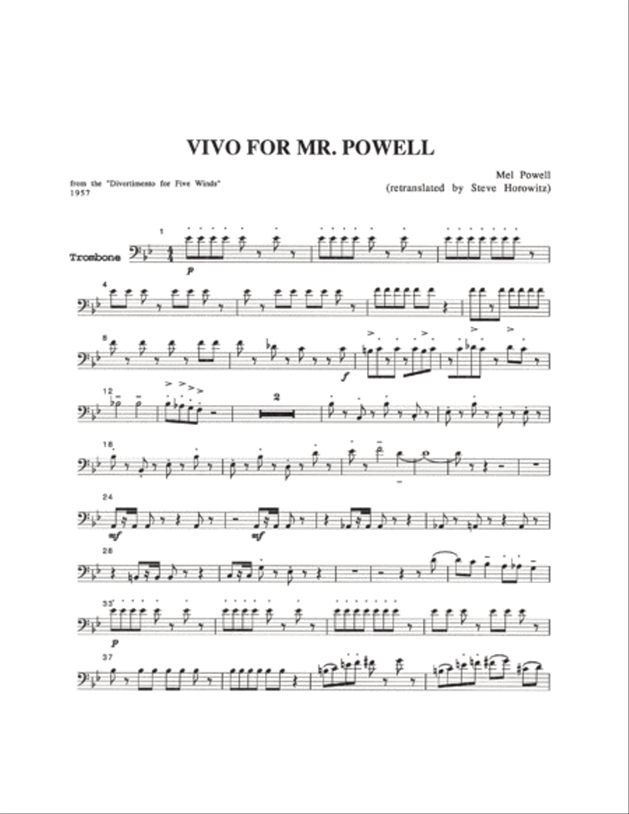 Vivo For Mr. Powell-PARTS Small Ensemble scores gallery preview page 5