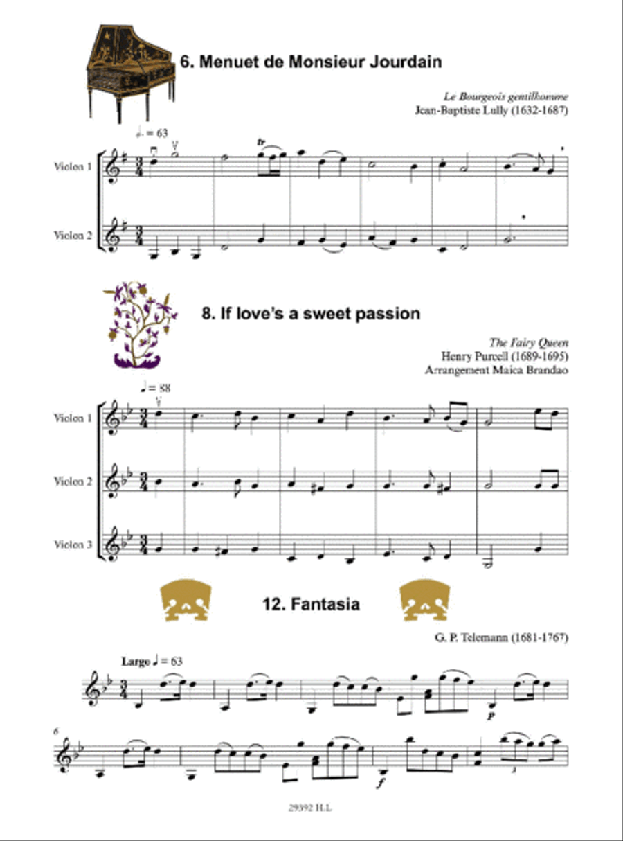 Le violon en 3 temps: Baroque Violin Solo scores gallery preview page 2
