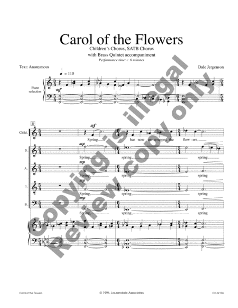 Carol of the Flowers Carol of the Flowers 4-Part scores gallery preview page 3