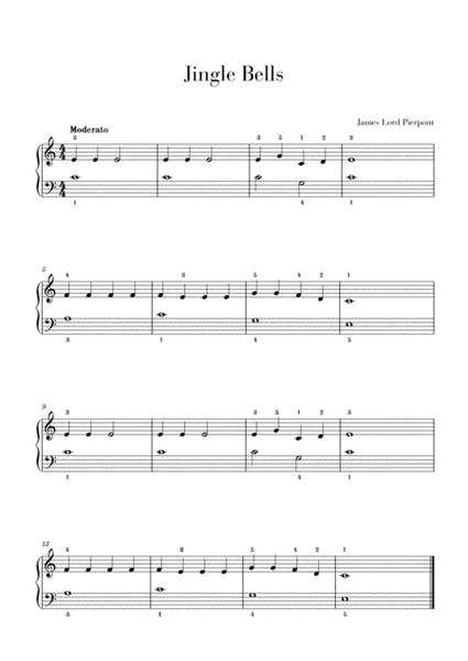 Jingle Bells - Very easy/Beginner piano image number null