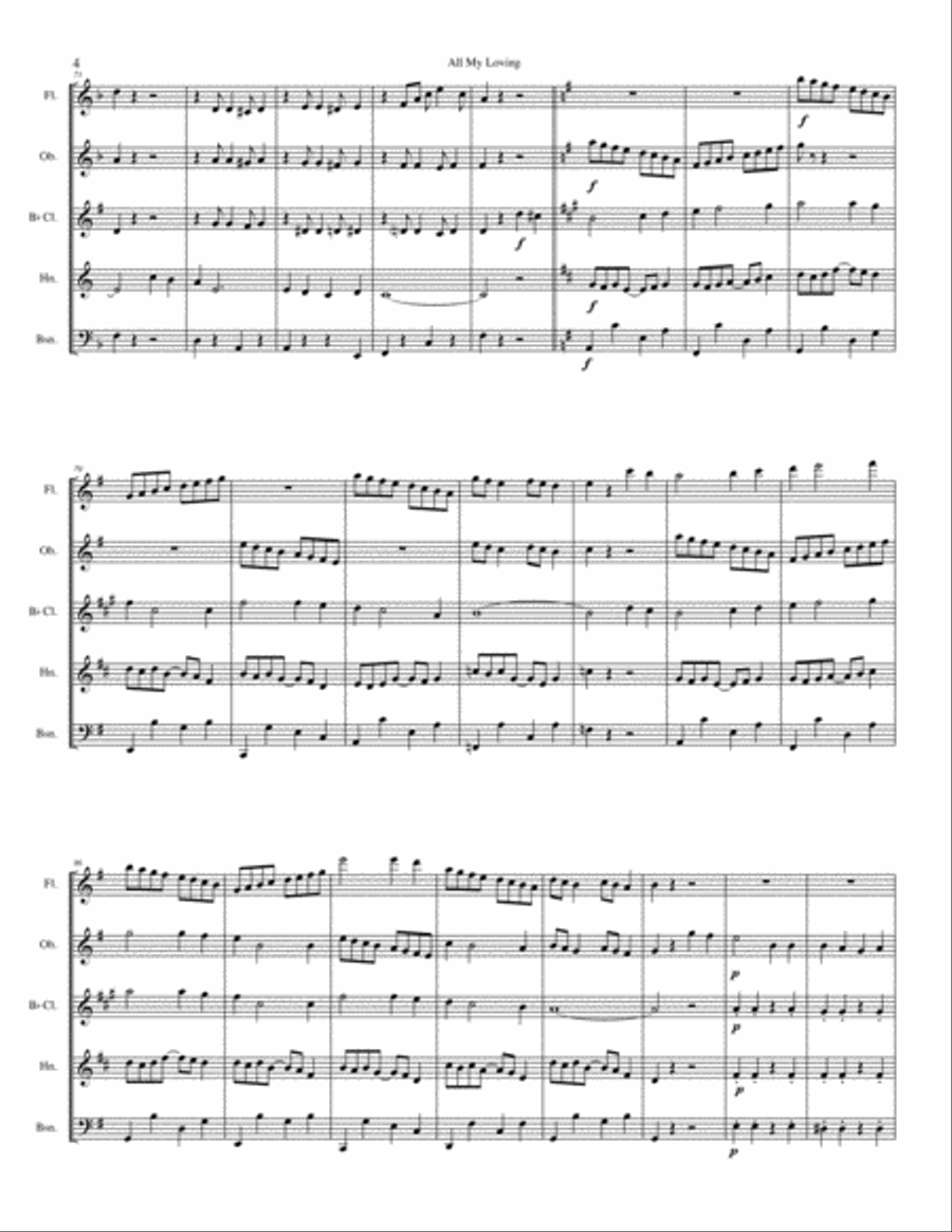 All My Loving Woodwind Quintet scores gallery preview page 4