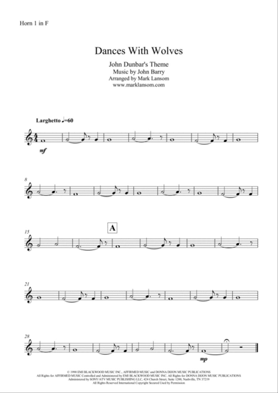 The John Dunbar Theme Chamber Orchestra scores gallery preview page 4