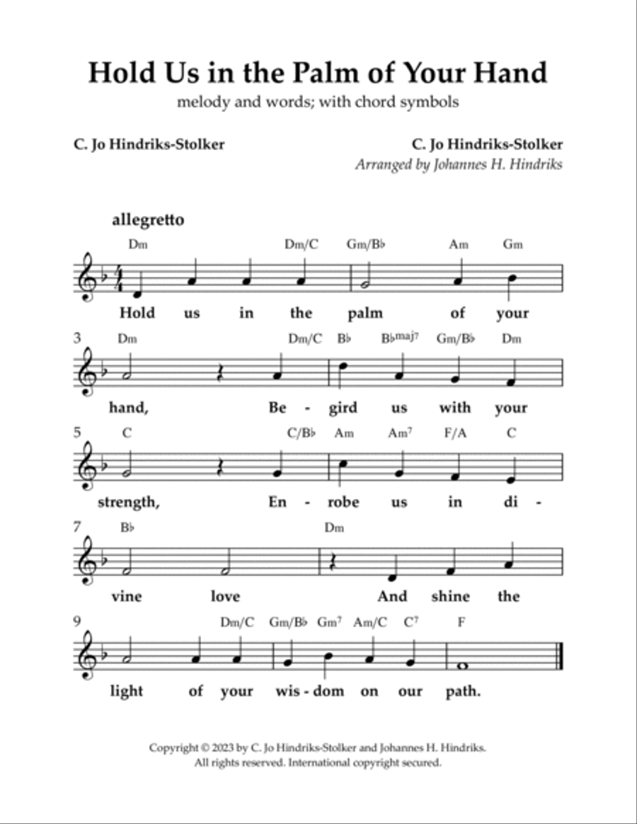 Hold Us in the Palm of Your Hand 4-Part scores gallery preview page 5