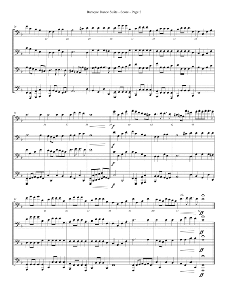 Baroque Dance Suite for Trombone or Low Brass Quartet image number null