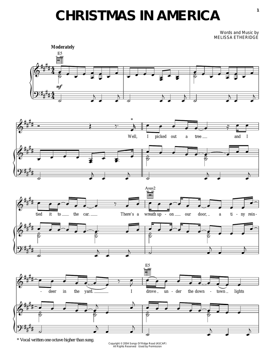 Christmas In America Christmas In America Piano, Vocal, Guitar scores gallery preview page 1