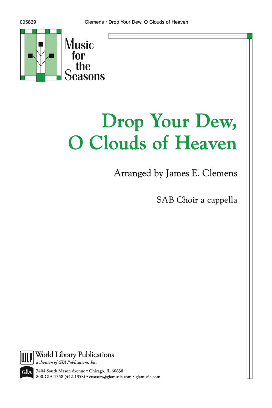 Drop Your Dew O Clouds of Heaven 3-Part scores gallery preview page 1