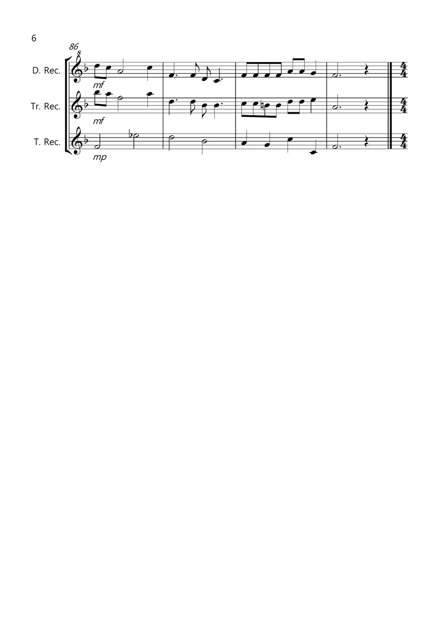 8 Easy Trios for Recorder Recorder scores gallery preview page 6