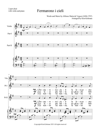 Fermarono i cieli - Italian Christmas carol for two part choir and violin and piano