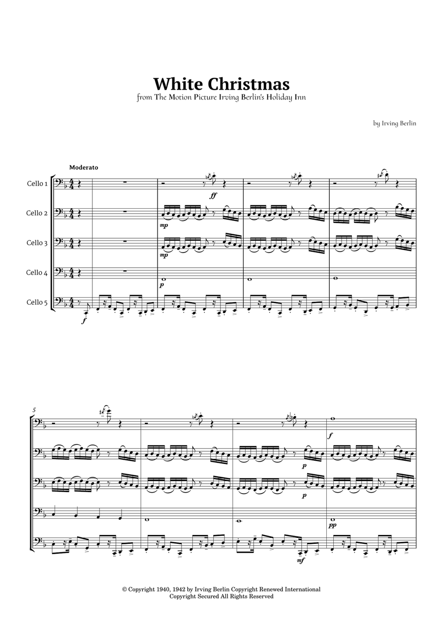 White Christmas String Quintet scores gallery preview page 1