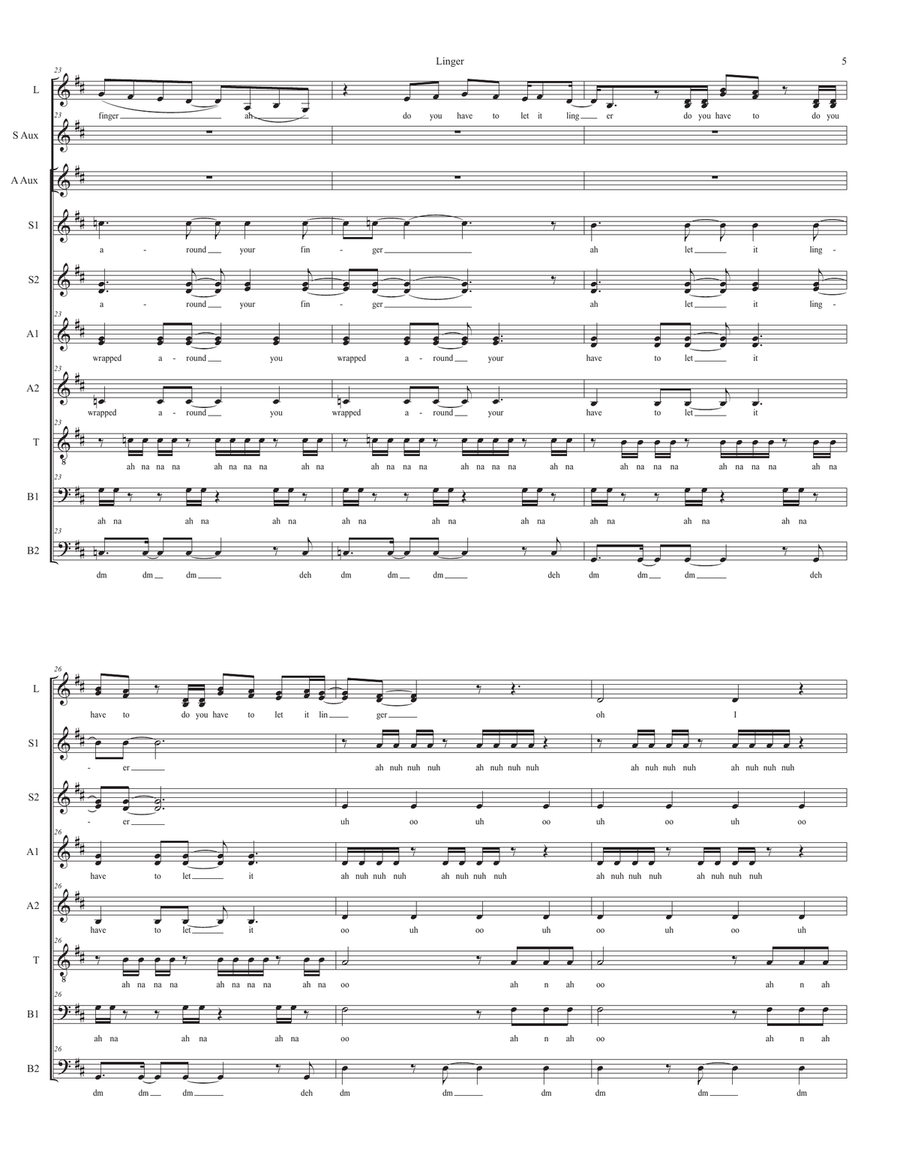 Linger Linger Divisi scores gallery preview page 5