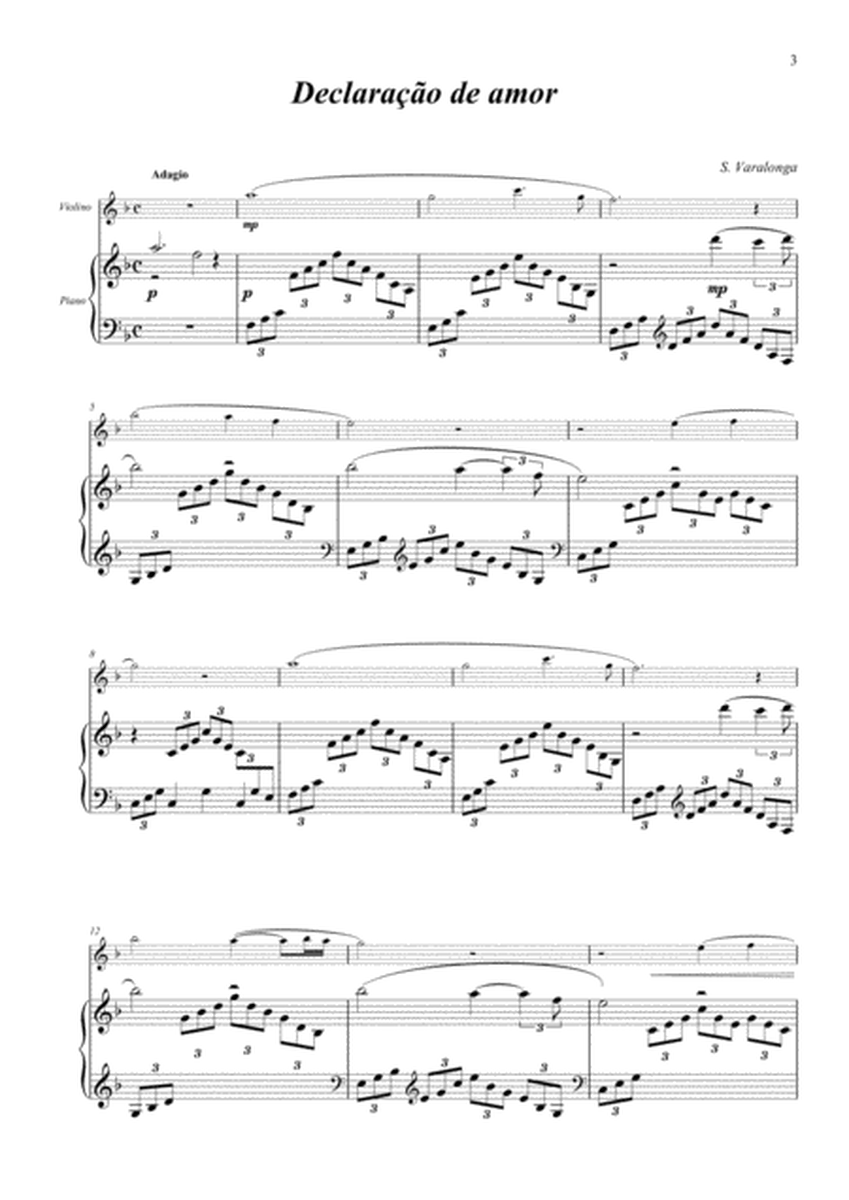 Sérgio Varalonga - Declaração de amor (Love proposal) arranged for Violin & Piano by the composer