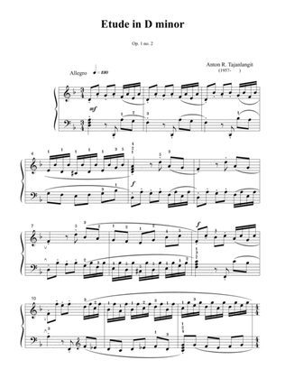 Etude in D minor, op. 1 no. 2 by Anton