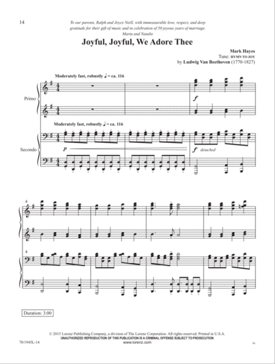 Come, Christians, Join to Play! Piano Duet scores gallery preview page 8