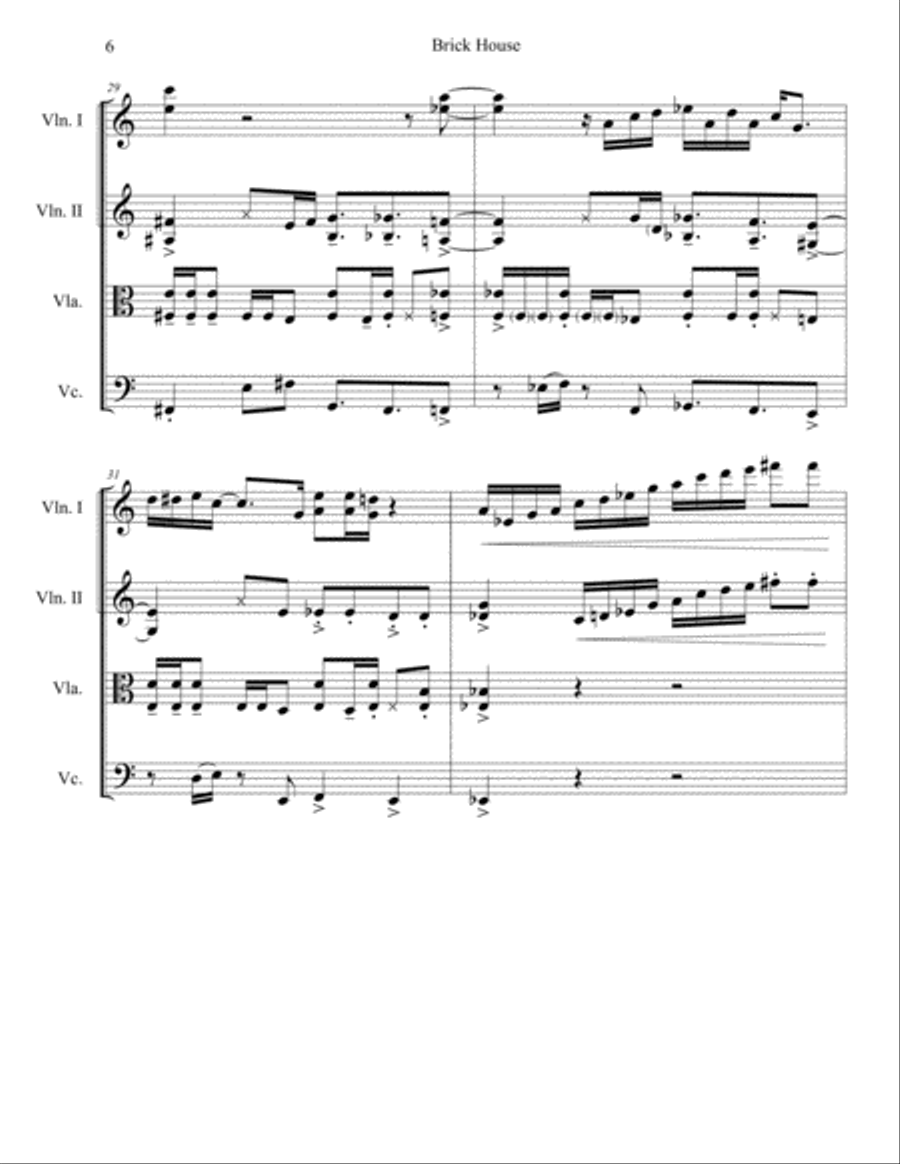 Brick House String Quartet scores gallery preview page 6