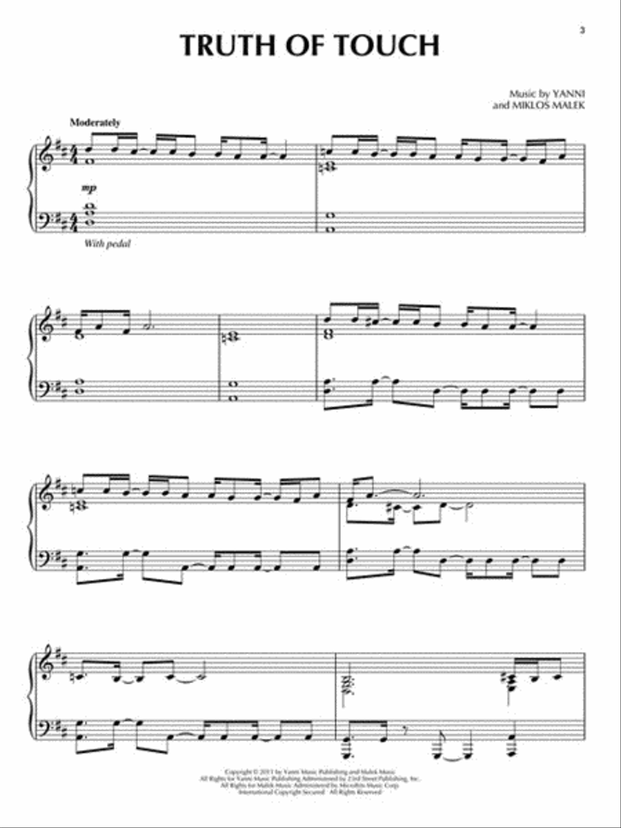 Yanni - Truth of Touch Yanni - Truth of Touch Piano Solo scores gallery preview page 3