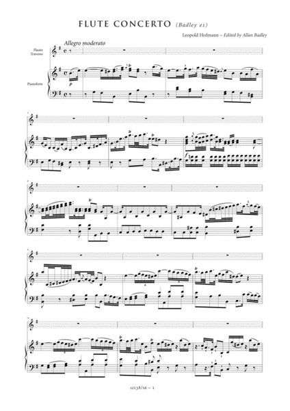 Flute Concerto in D minor (Badley e1, Study Edition)
