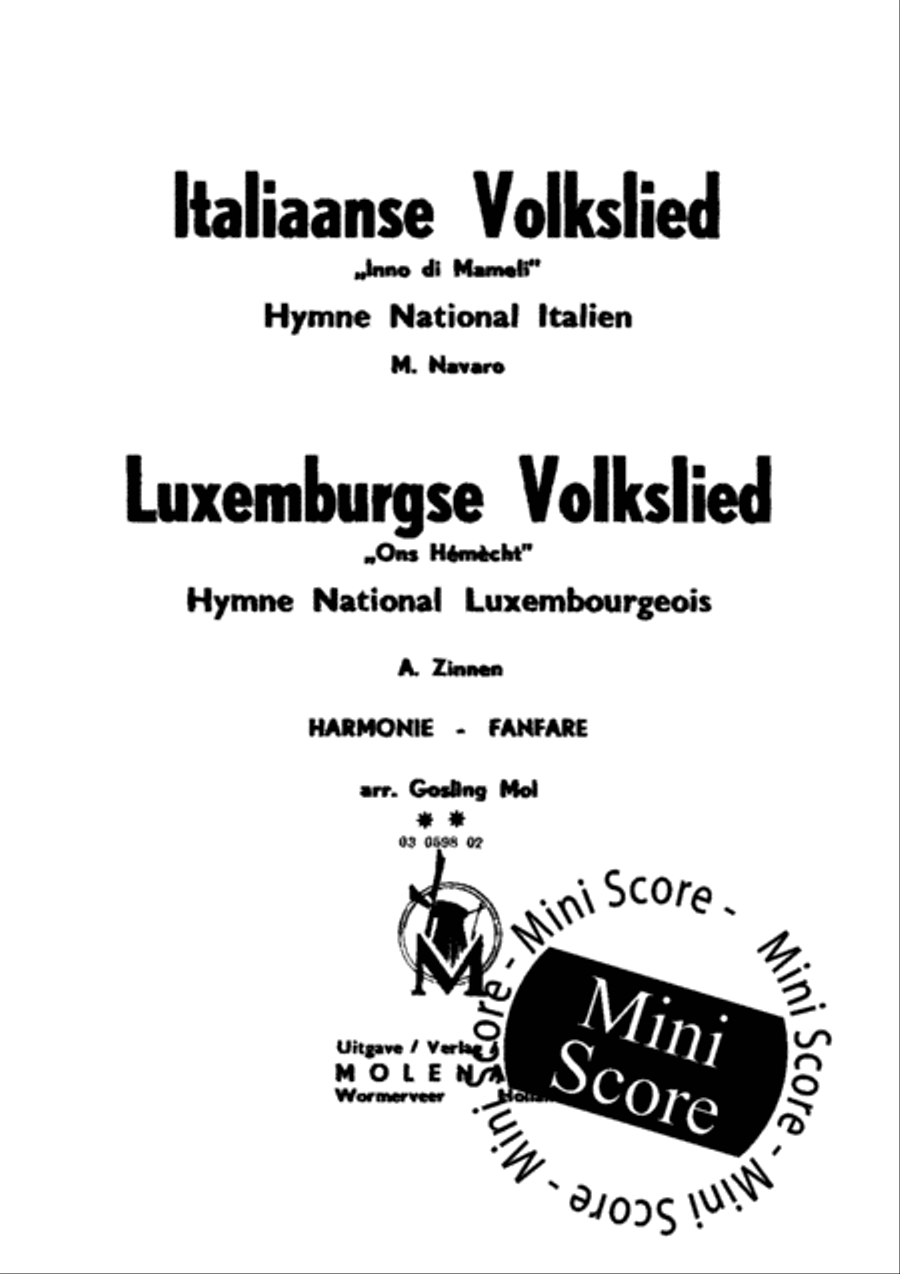 National Anthem of Italy and Luxembourg Fanfare Band scores gallery preview page 3