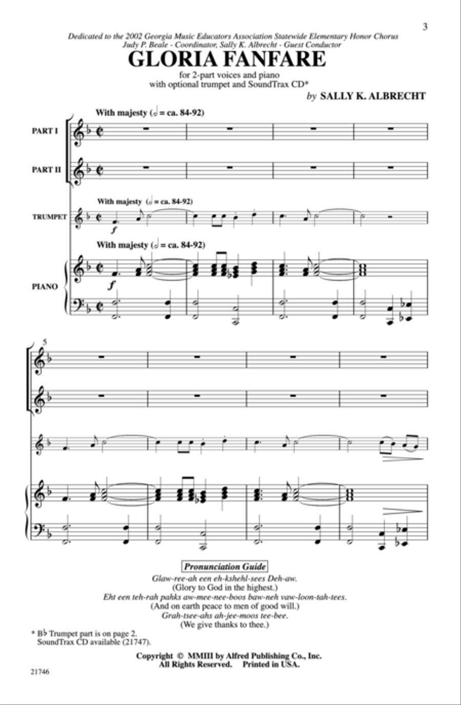 Gloria Fanfare 2-Part scores gallery preview page 13
